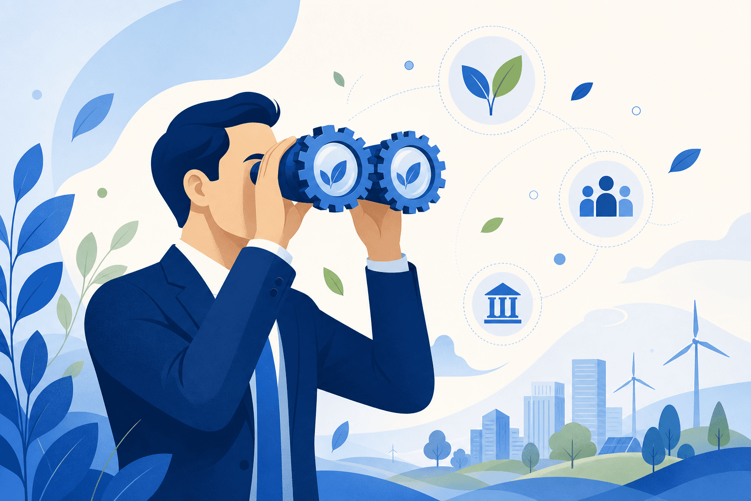 ESG compliance and sustainable business illustration