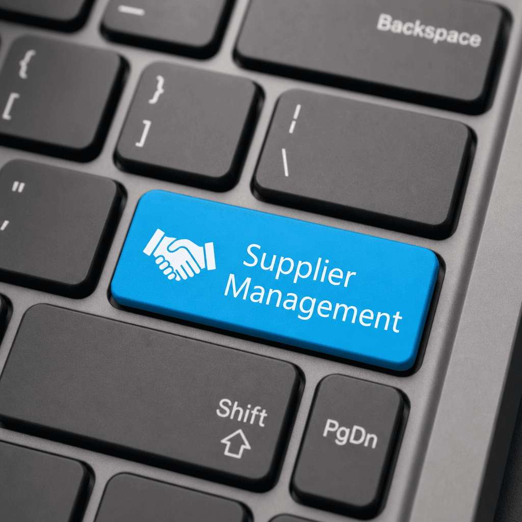 Supplier management keyboard key concept